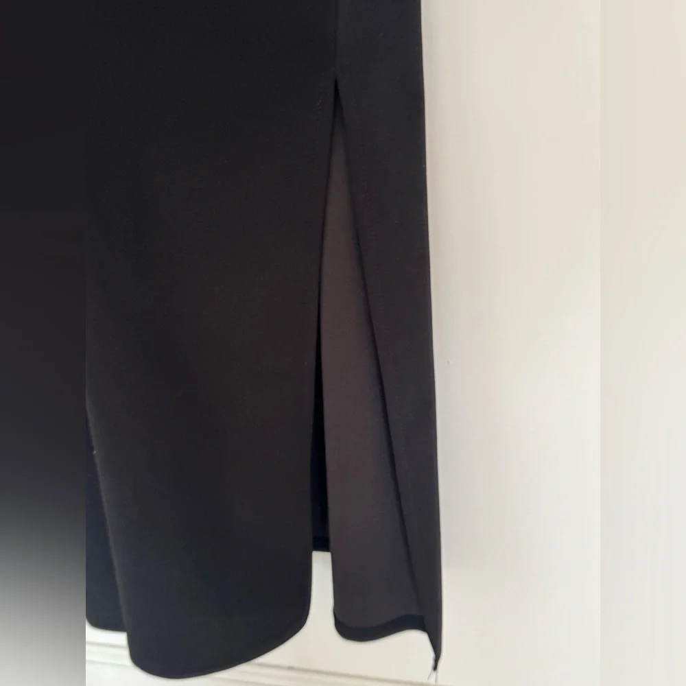 Mango Maxi Black Dress with Side Slit, Black, Size 2XL - Picture 2 of 4